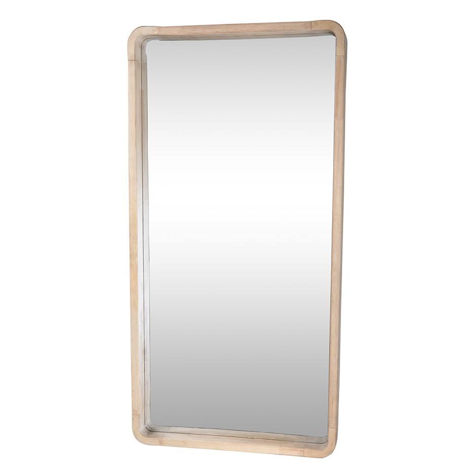 Cooper Rectangular Mirror - Rubber Wood-Homewares-SLH-Natural, Glass-Rubber Wood-Natural-SLH AU