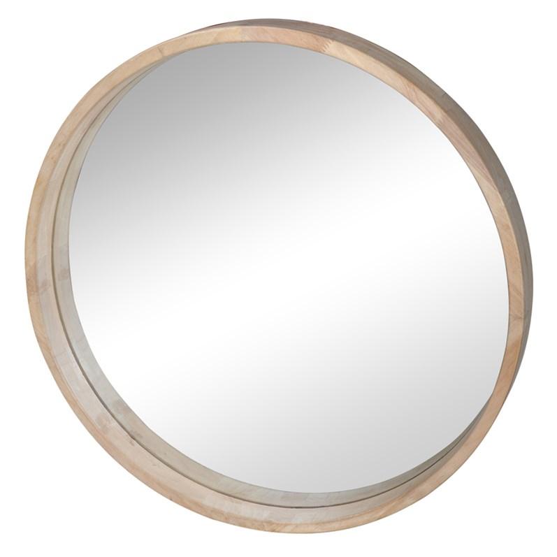 Cooper Round Mirror - Rubber Wood-Homewares-SLH-Natural, Glass-Rubber Wood-Natural-SLH AU