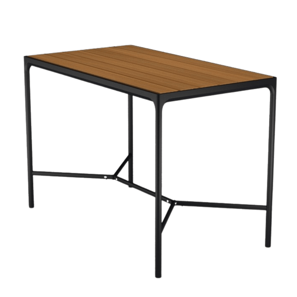 Outdoor patio table with wood top