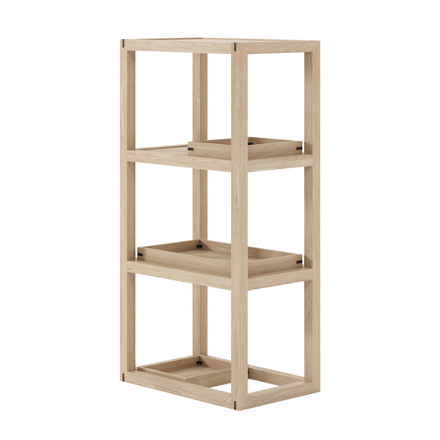 Up and Down 3 tier Narrow Shelves - European Oak