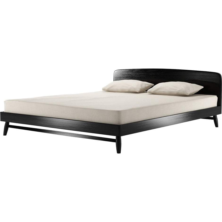 Twist Queen Bed - Satin Black-Indoor Furniture-Karpenter-Black Stained Oak-Black Stained European Oak-SLH AU