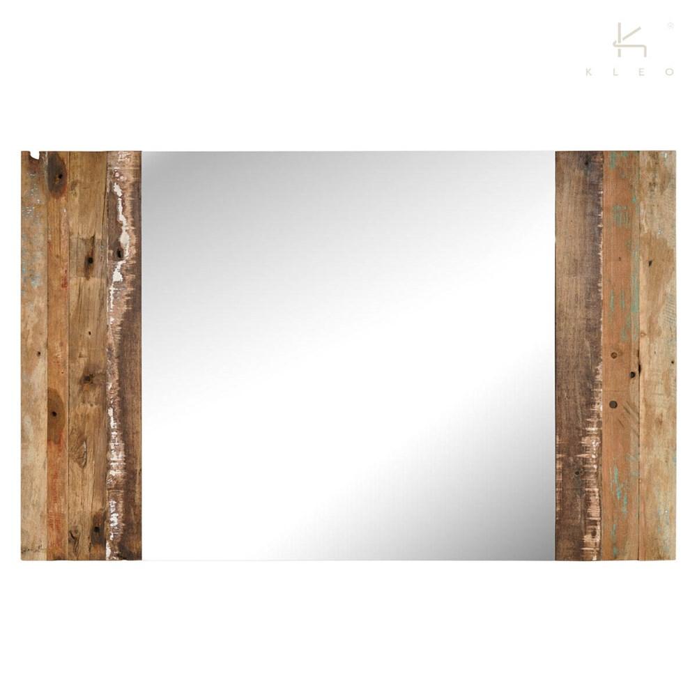 Wrap Rectangle Mirror-Homewares-Kleo-Default-Reclaimed Boat Wood,Coated Iron-SLH AU